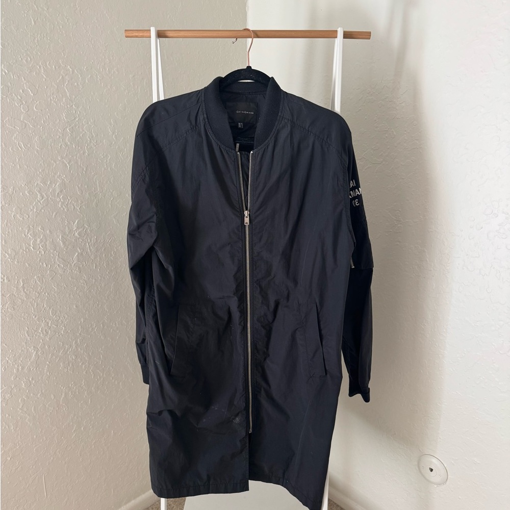 KAI-AAKMANN Nylon Black Long Bomber Jacket